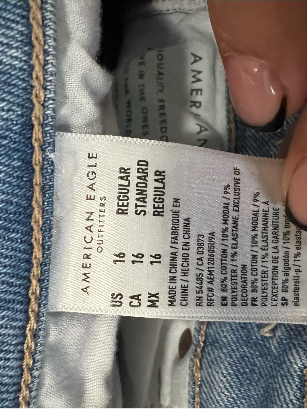 American Eagle Mom Straight High Rise Distressed Light Wash Denim Jeans - Picture 11 of 12